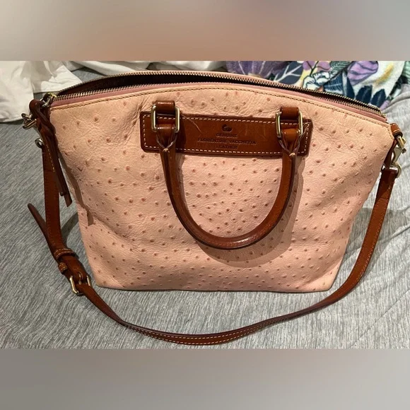 Dooney & Bourke ostrich embossed Toni satchel - Picture 2 of 12